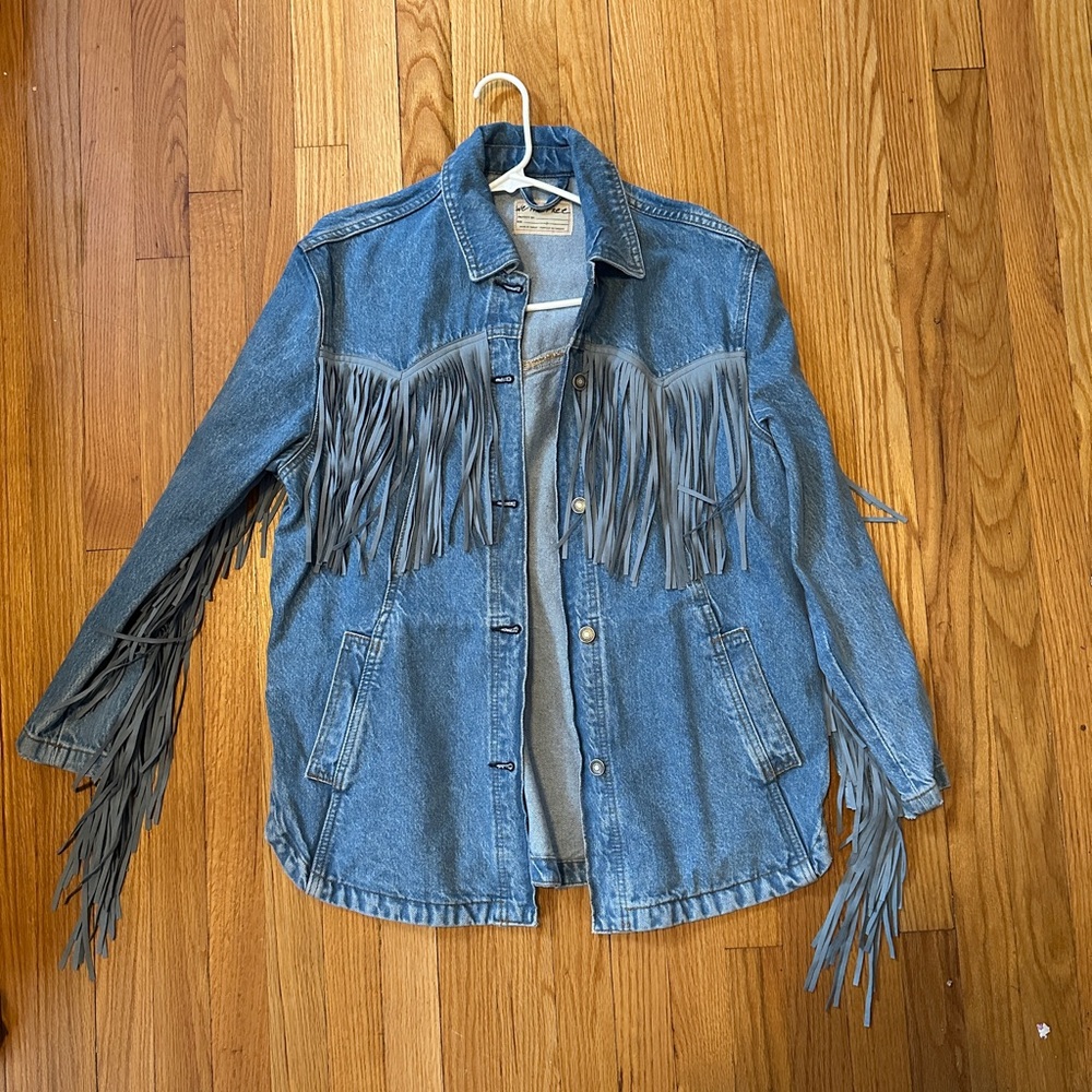 Free People Fringe Out Denim Jacket